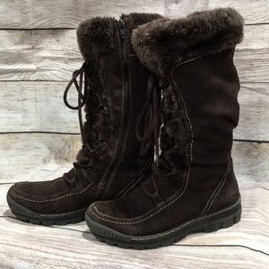 Bare Trap brown suede/faux fur snow boots size 7 1/2
